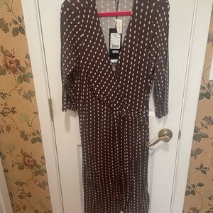 Escada brown Geometric Long Sleeve Dress